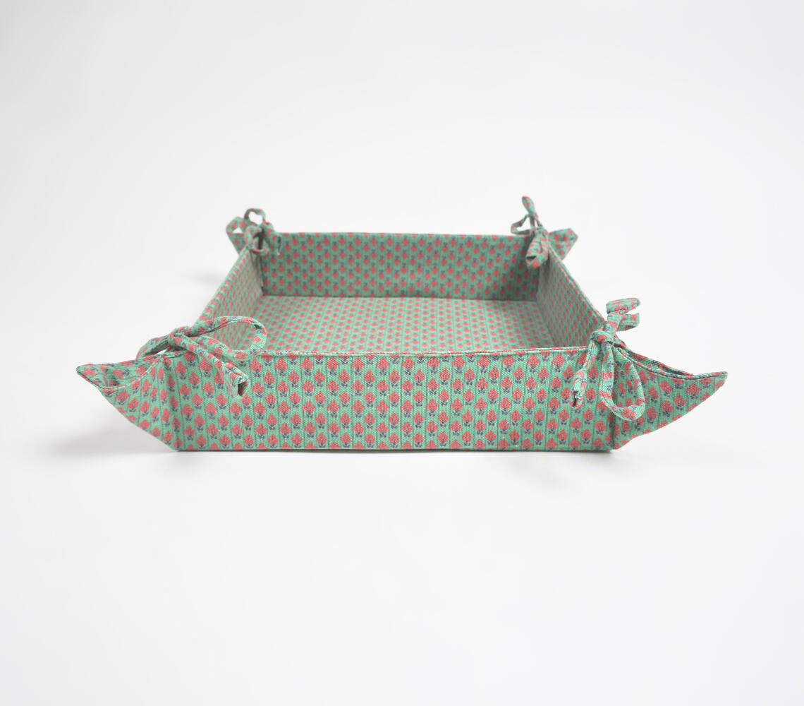 Green Floral Decorative Storage Tray-3