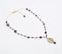 Gold-Toned Recycled Brass & Amethyst Pendant Necklace-0