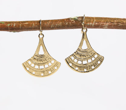 Gold-Toned Recycled Brass Dangle Earrings-0