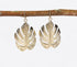 Gold-Toned Recycled Brass Leaf Dangle Earrings-0