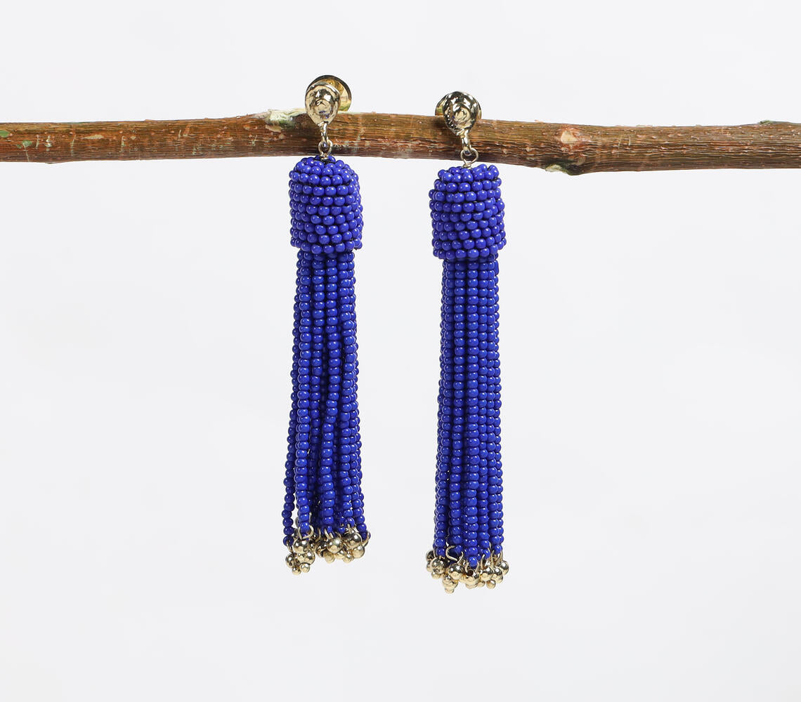 Czech Seed Beads Drop Earrings-0