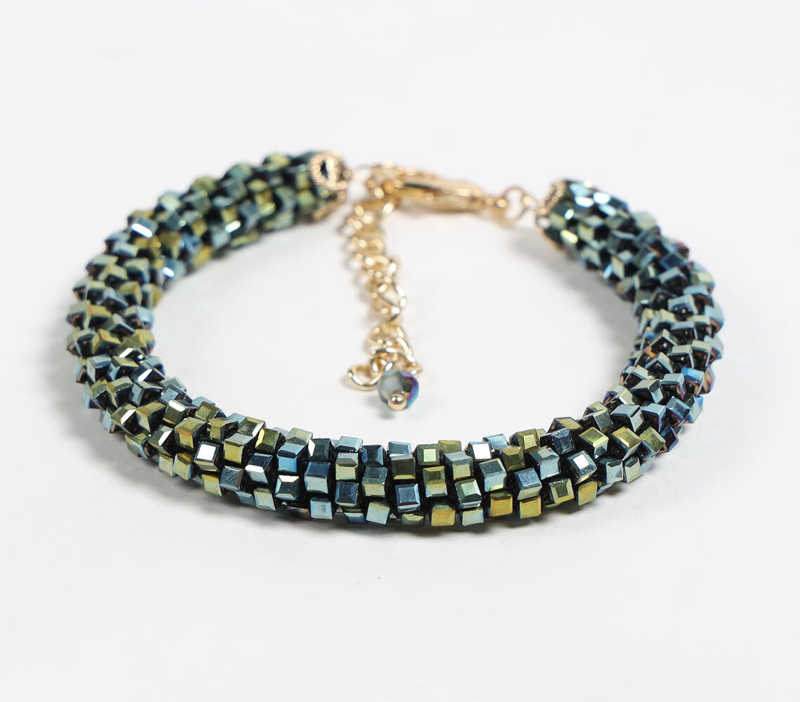 Imported Glass Crystal Beads Green Bracelet-0