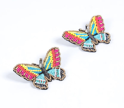 Handmade Beaded Butterfly Brooches (Set of 2)-0