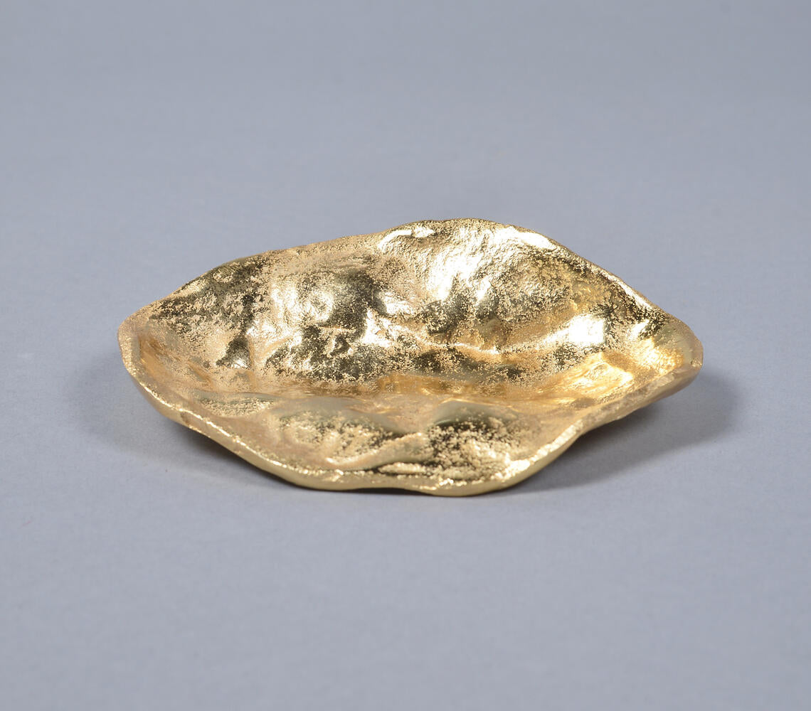 Lacquered Aluminium Golden Trinket Dish-2