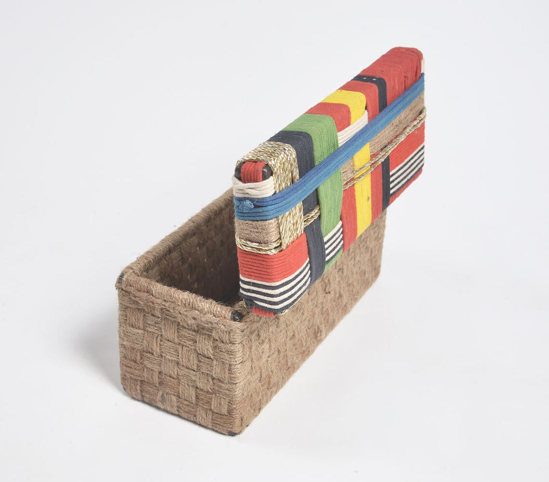 Jute &amp; Recycled Cotton Wine Box-1