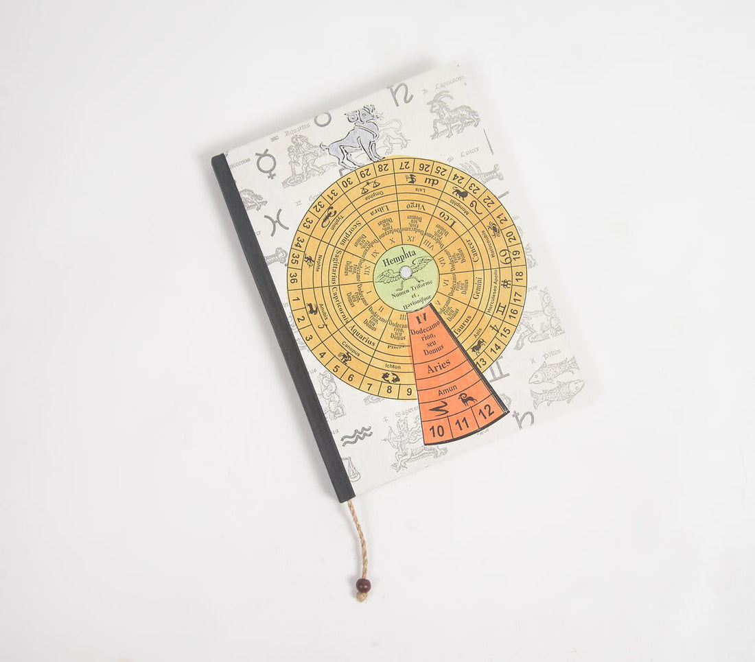 Hand Painted Astrological Aries Sign Paper Diary-0