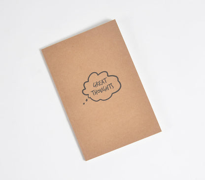 Screen Printed Brown Notebook with Quote-0