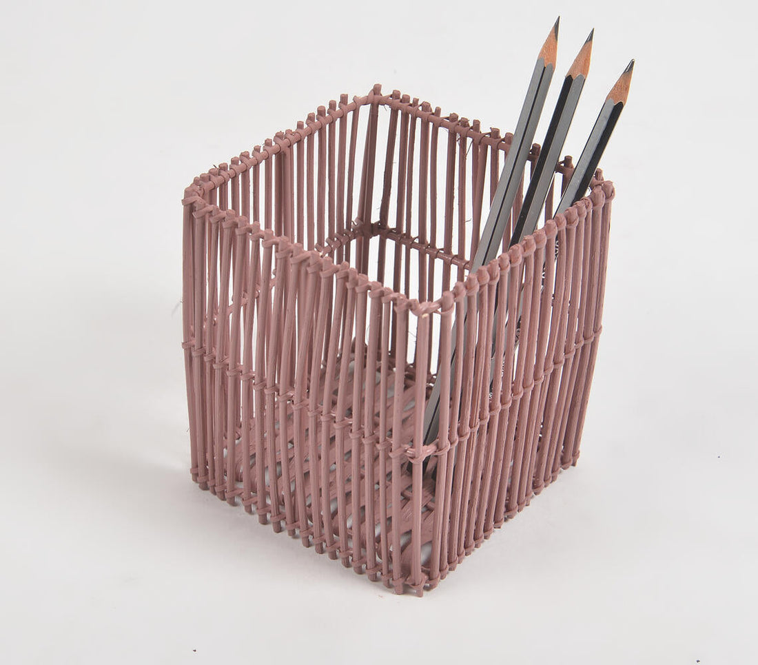 Handwoven Cane Eco-Friendly Pen Stand-0