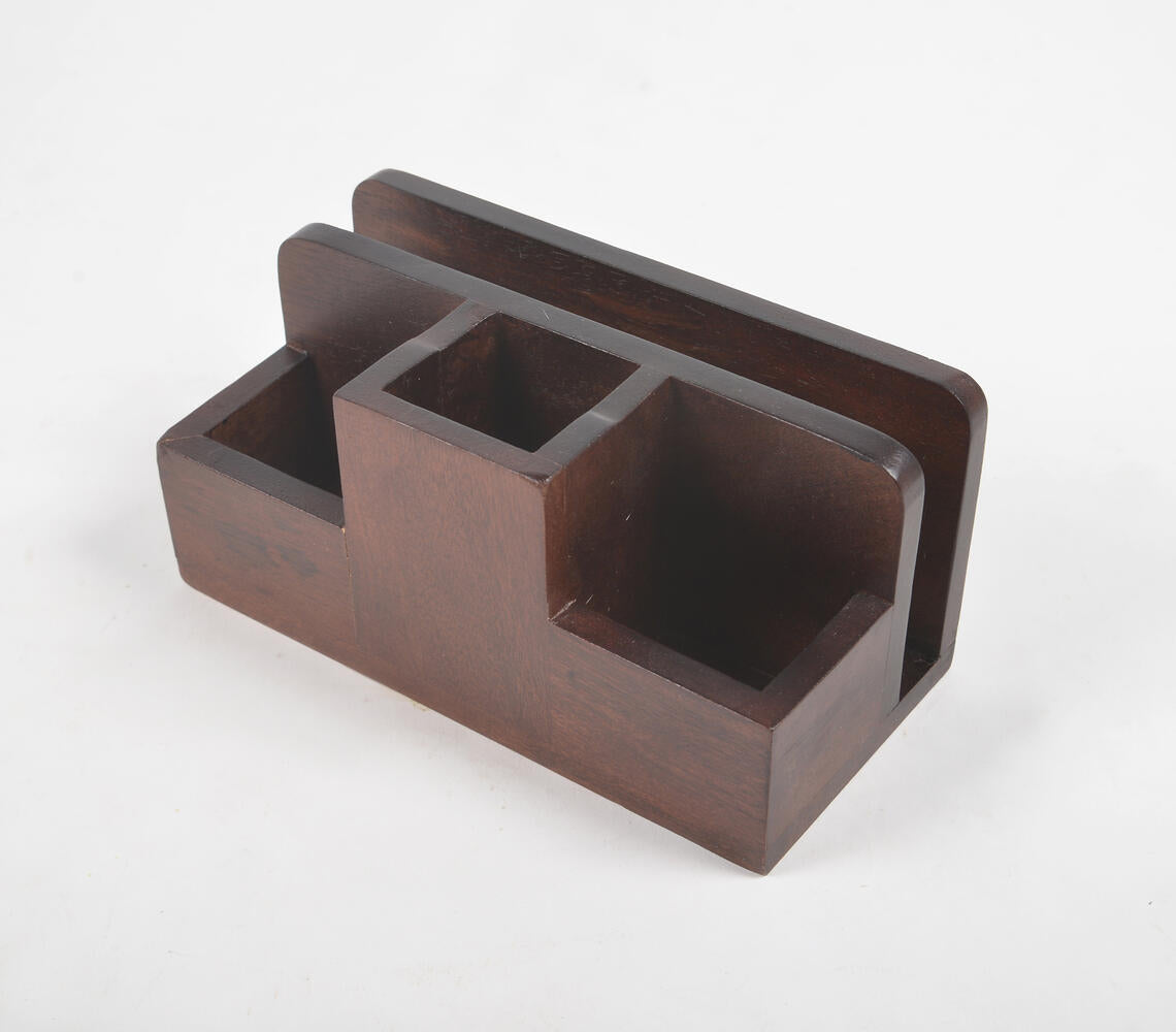 Dark Wooden Earthy Desk Organizer-1