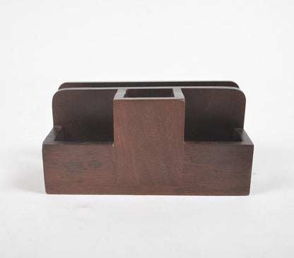 Dark Wooden Earthy Desk Organizer-3