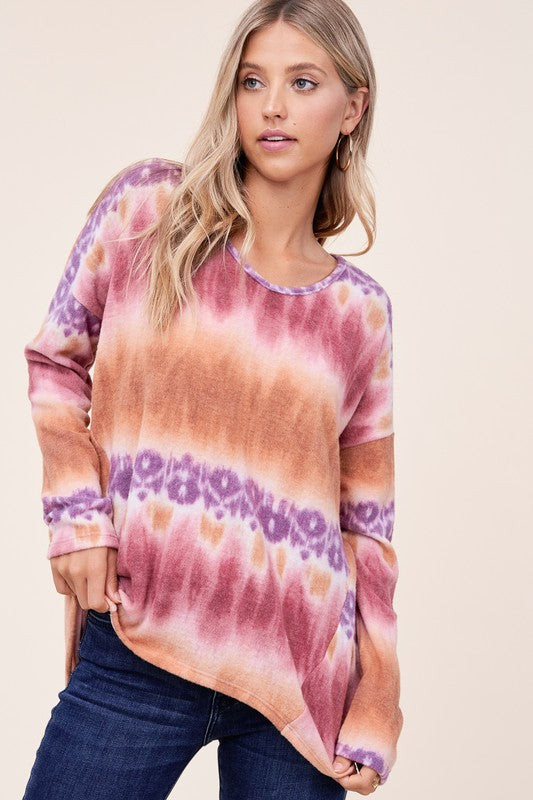 TIE DYE PRINT BOXY TOP