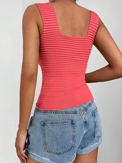 Square Neck Wide Strap Tank