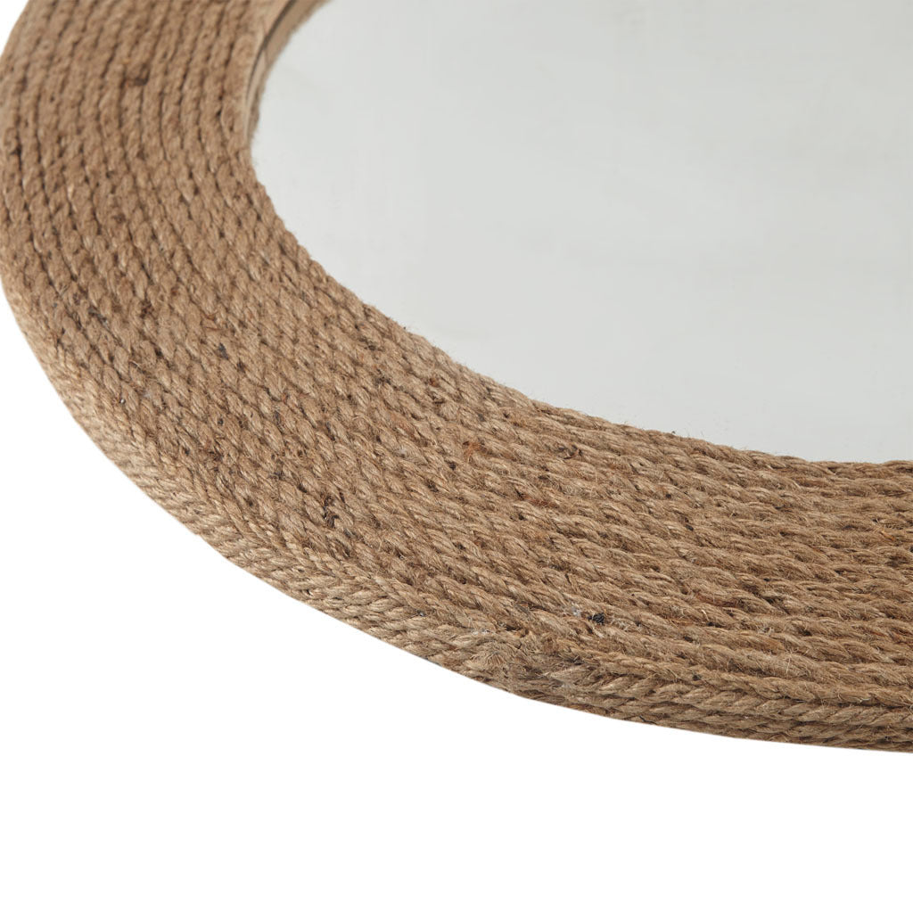 Natural Jute Rope Round Wall Mirror-6