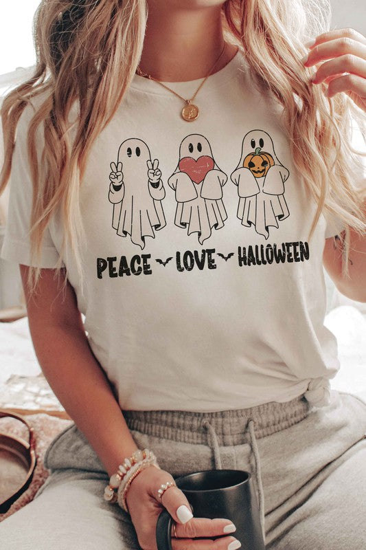 PEACE LOVE HALLOWEEN Graphic Tee