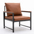 Modern Faux Leather Accent Chair with Metal Frame-0