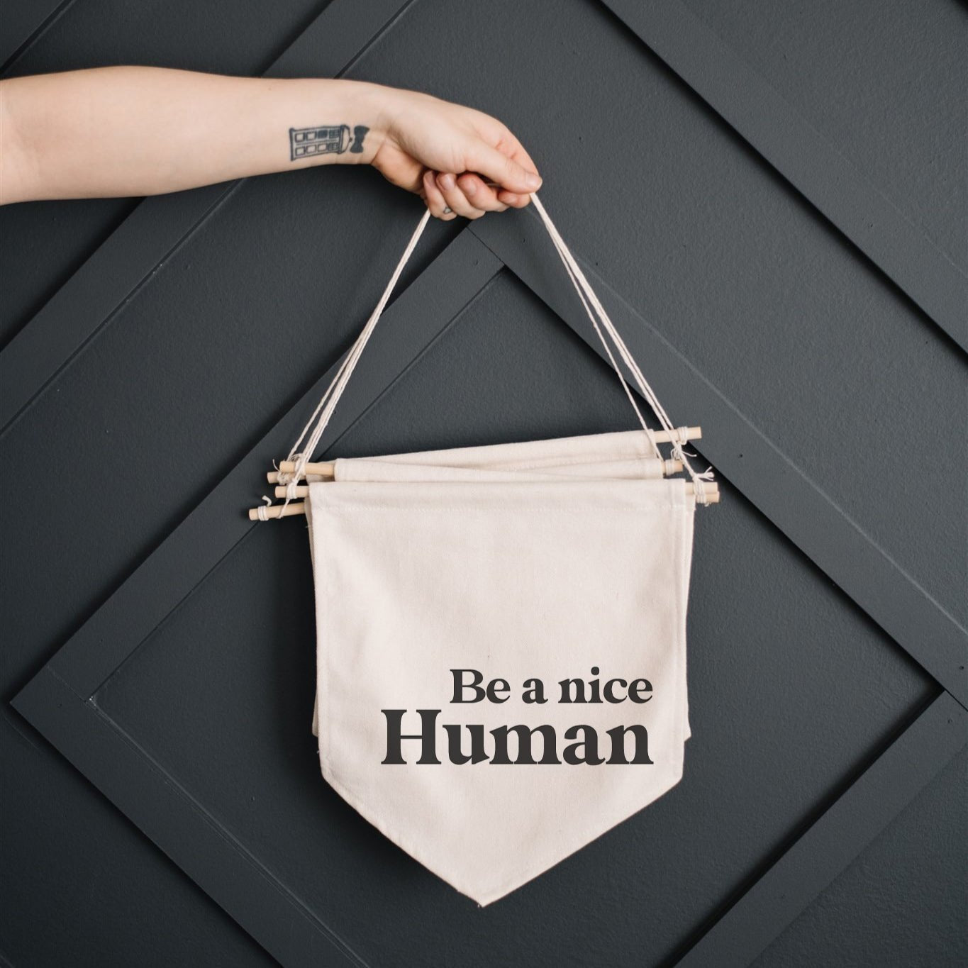 Be a Nice Human Canvas Banner-0