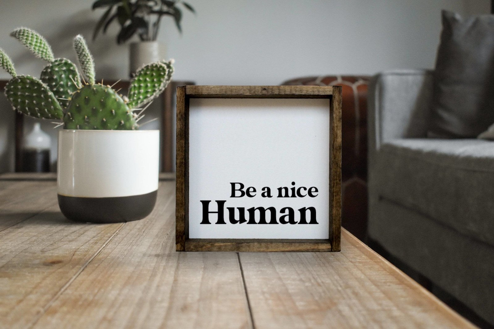 Be a Nice Human Mini Wood Sign-3