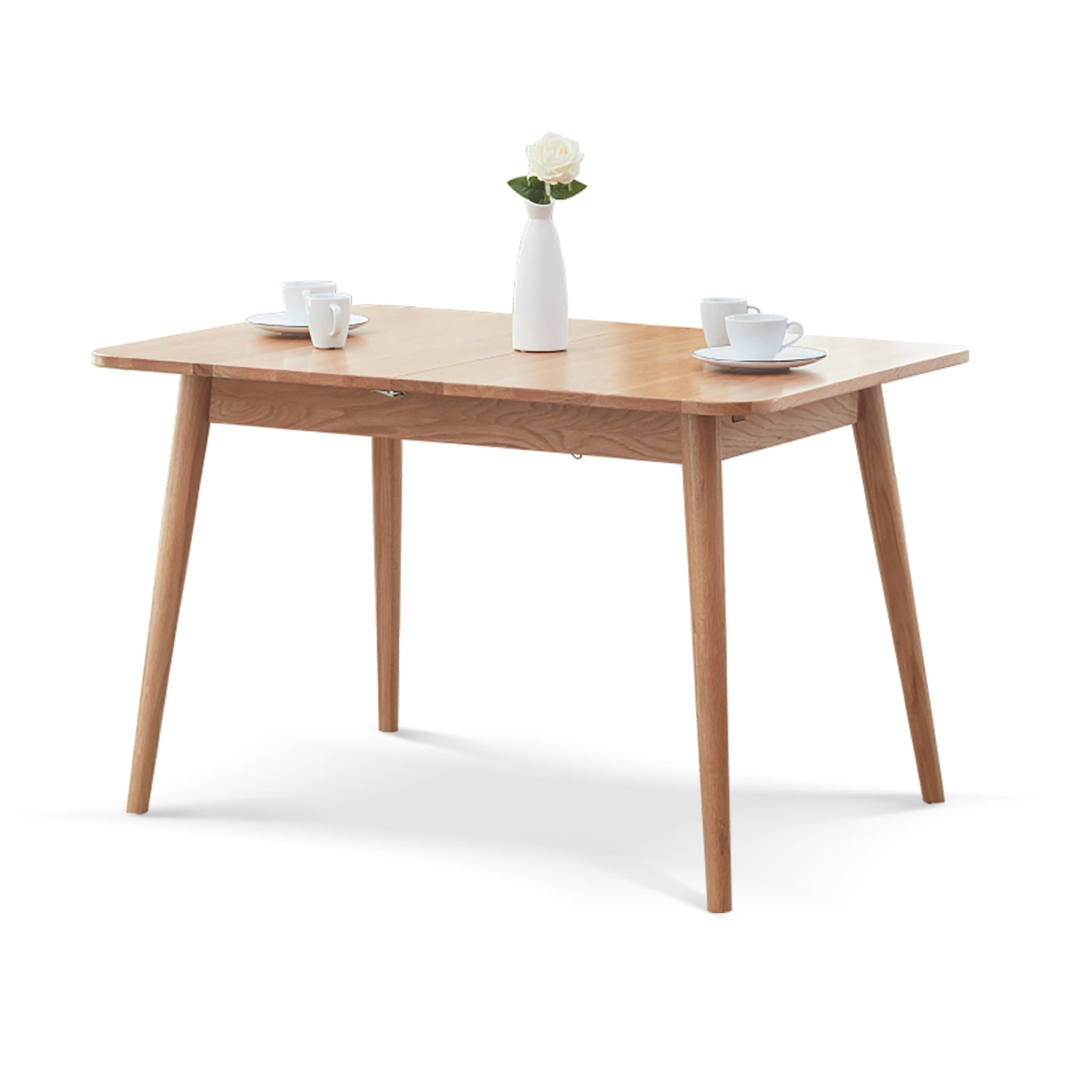 Natural Solid Oak Round Corner Dining Table-11