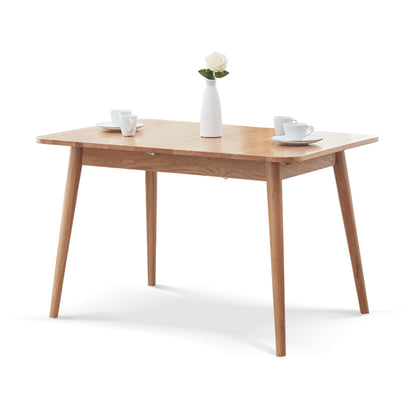 Natural Solid Oak Round Corner Dining Table-11