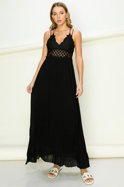 In Love Bustier Lace Maxi Dress