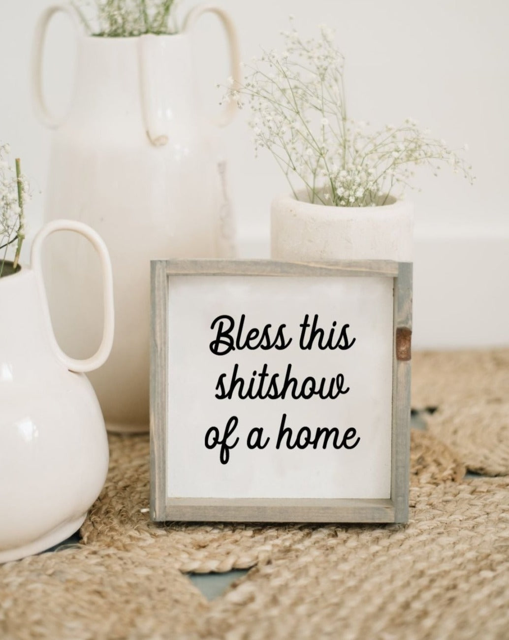 Bless This Shit Show of a Home Mini Wood Sign-7