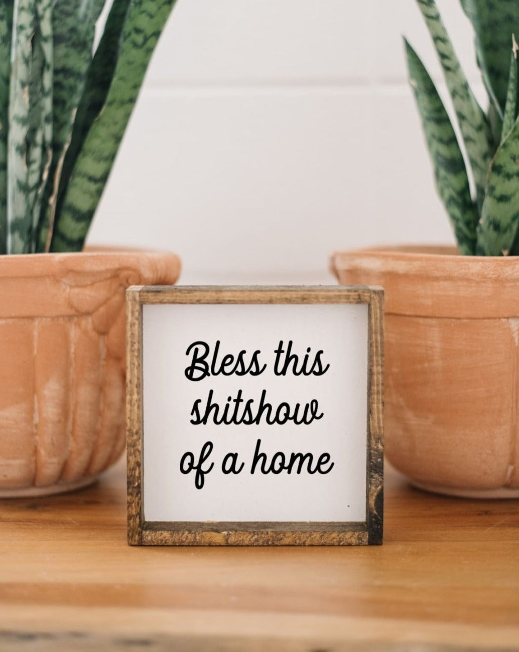 Bless This Shit Show of a Home Mini Wood Sign-3