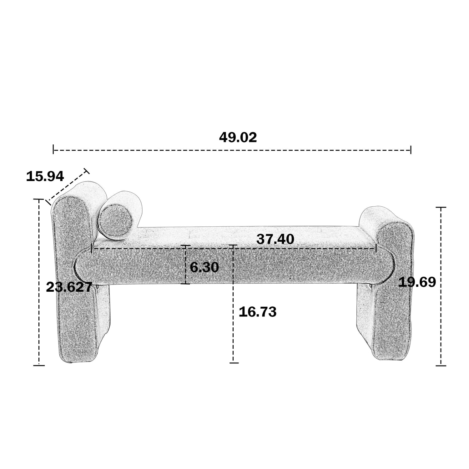 Loop Gauze Modern Ottoman Bench-18