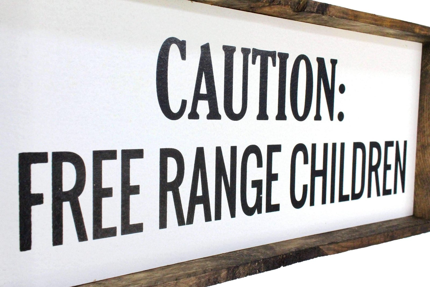 Caution Free Range Children Wood Sign-2