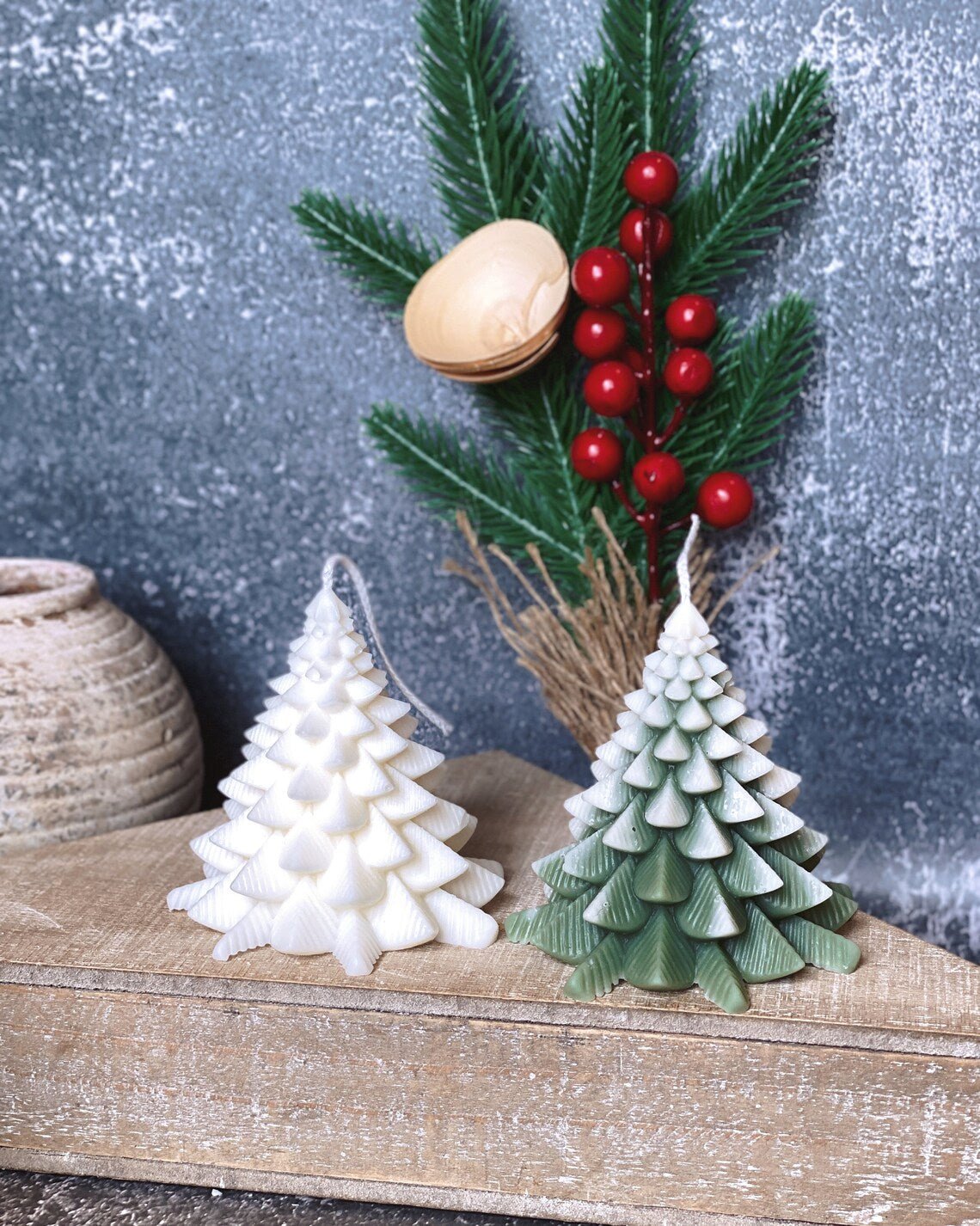 Christmas Tree Candles - Fir Trees Holiday Decor-1