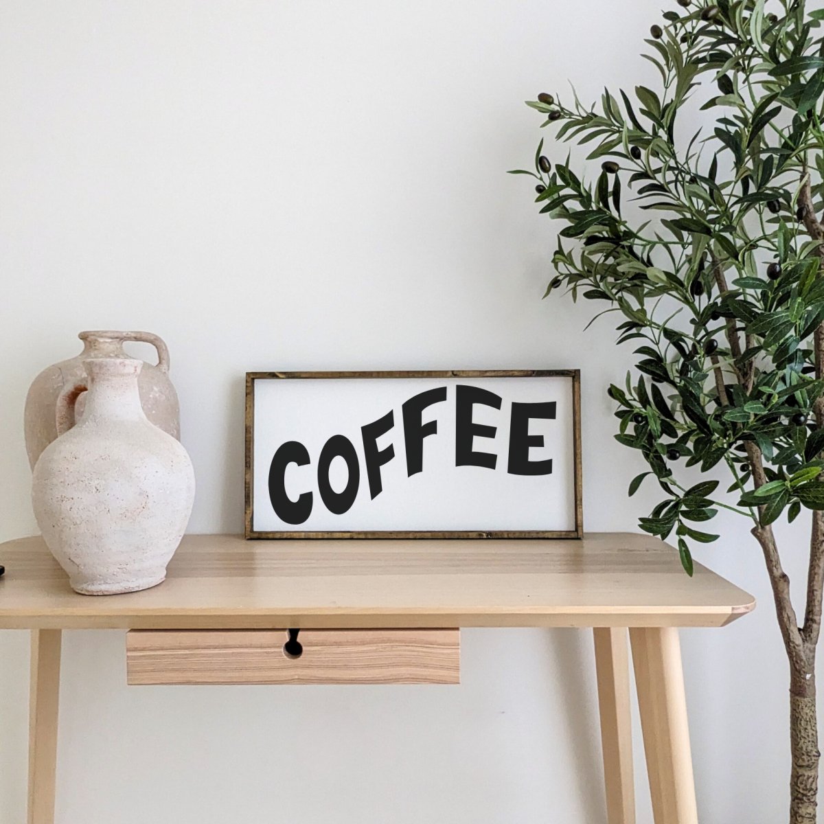 Coffee Wavy Wood Sign-0