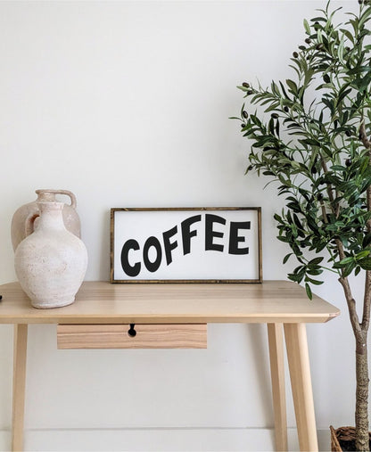 Coffee Wavy Wood Sign-1