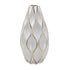 Elegant White Ceramic Vase with Gold Accents-0