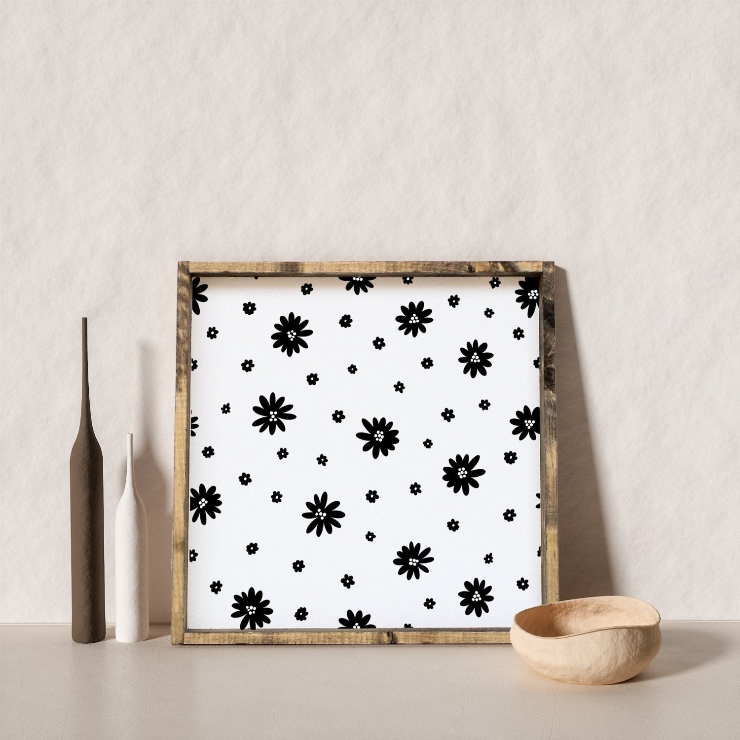 Daisy Pattern Wood Sign-1