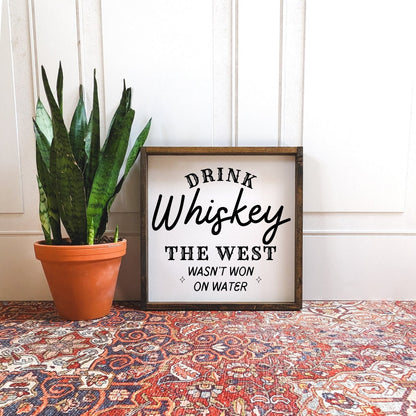 Drink Whiskey Wood Sign-2