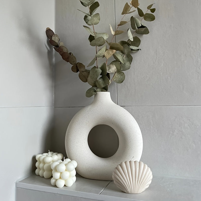 White Ceramic  Modern Home Boho Vases-3