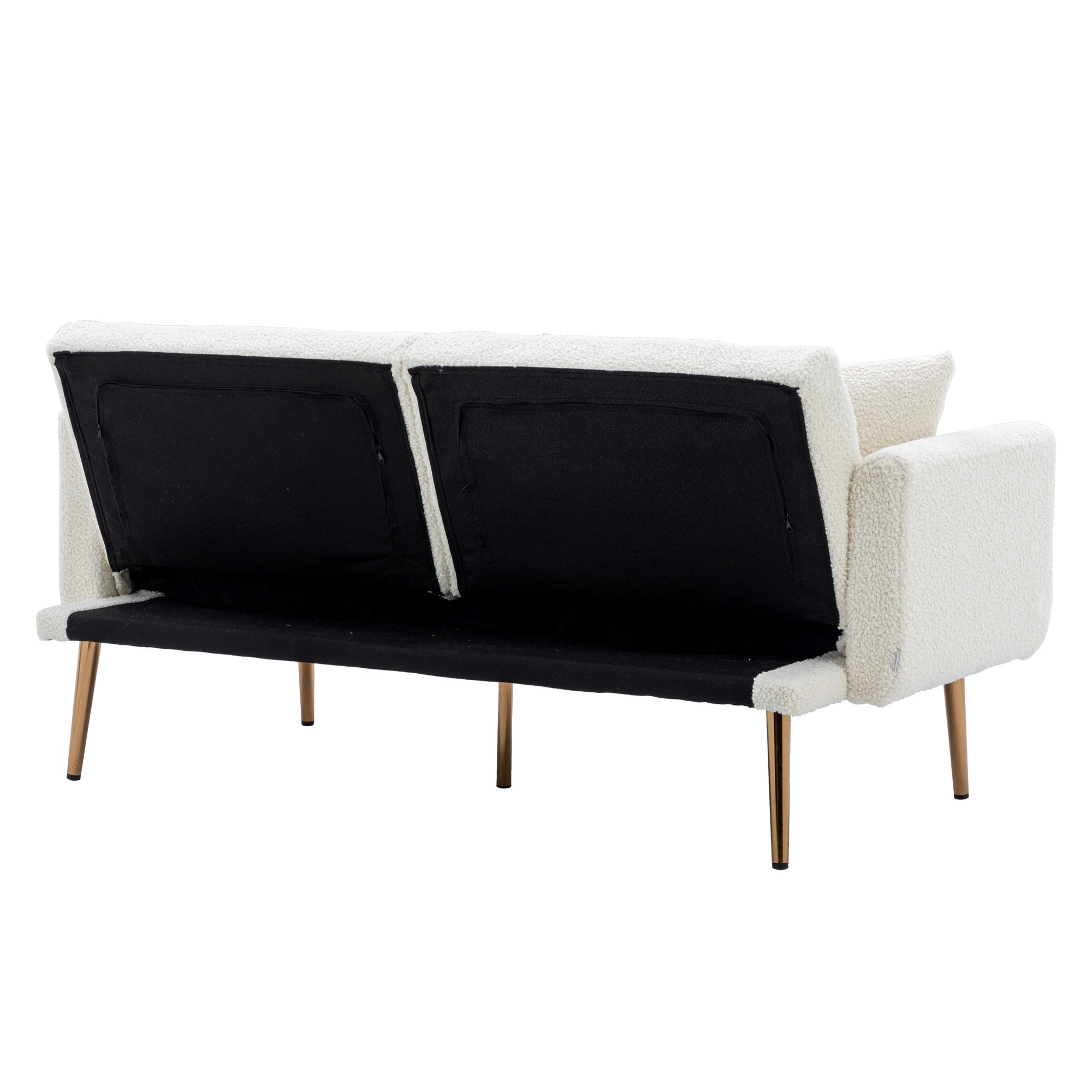 Velvet Accent loveseat sofa with metal feet-7