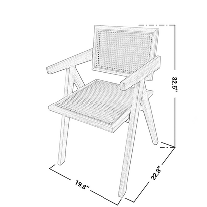 Rustic Natural Light Color Rattan Chair-8