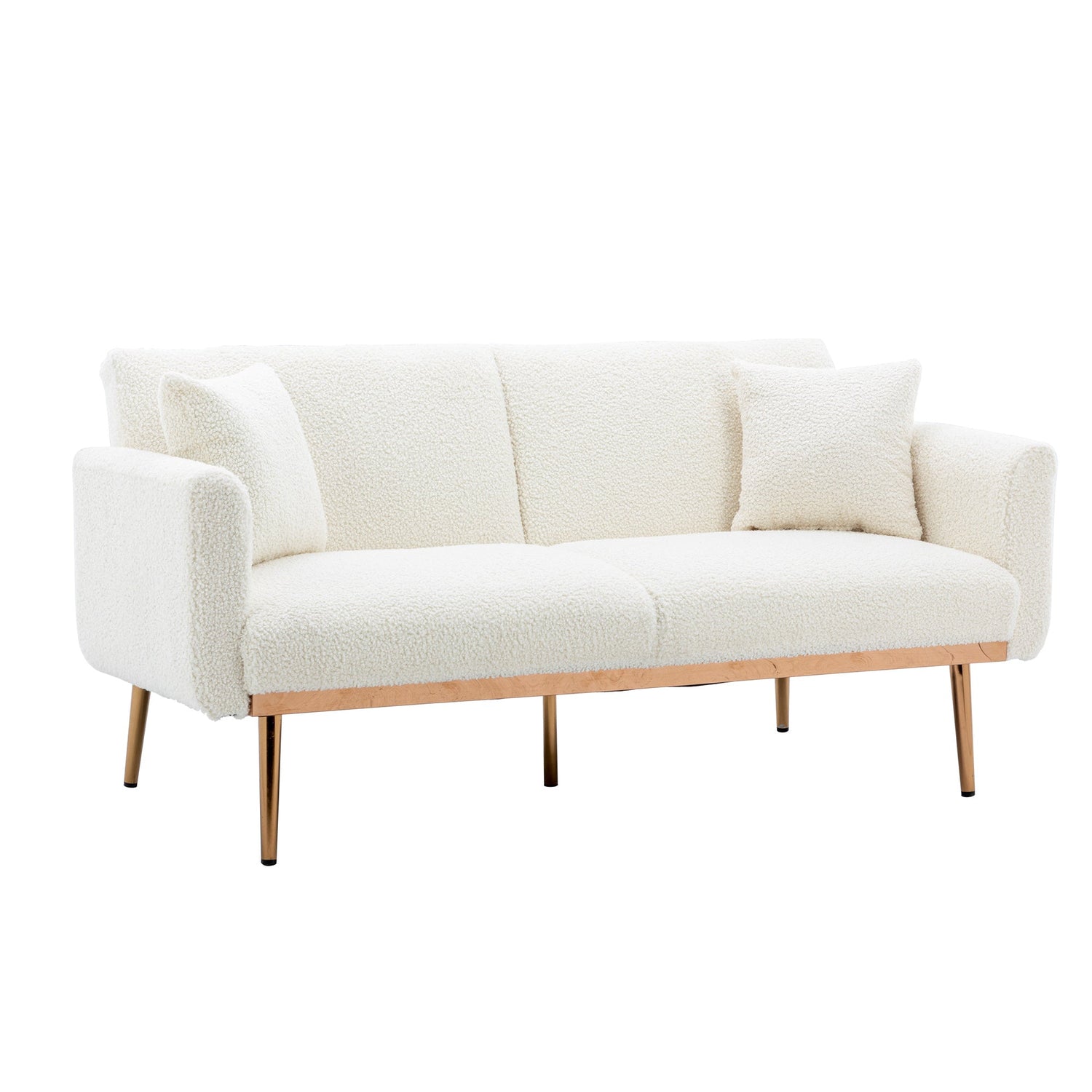 Velvet Accent loveseat sofa with metal feet-2