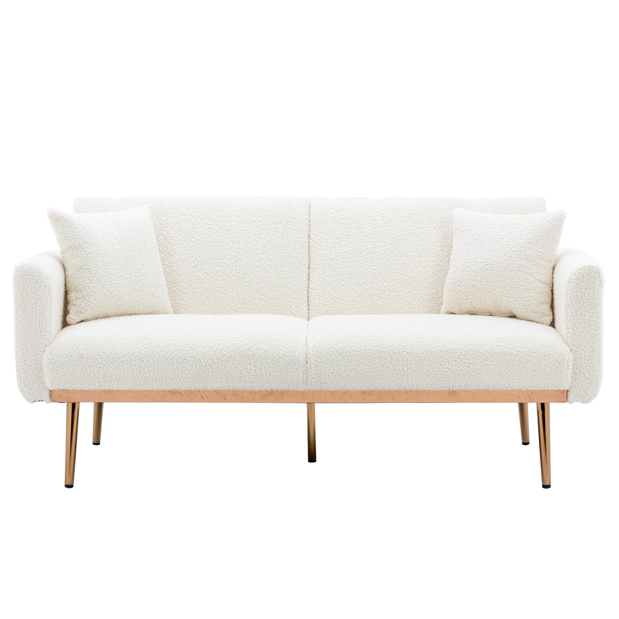 Velvet Accent loveseat sofa with metal feet-1