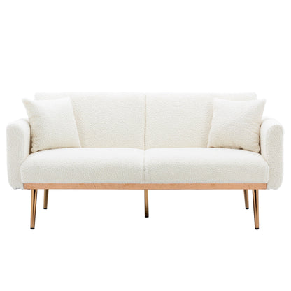 Velvet Accent loveseat sofa with metal feet-1