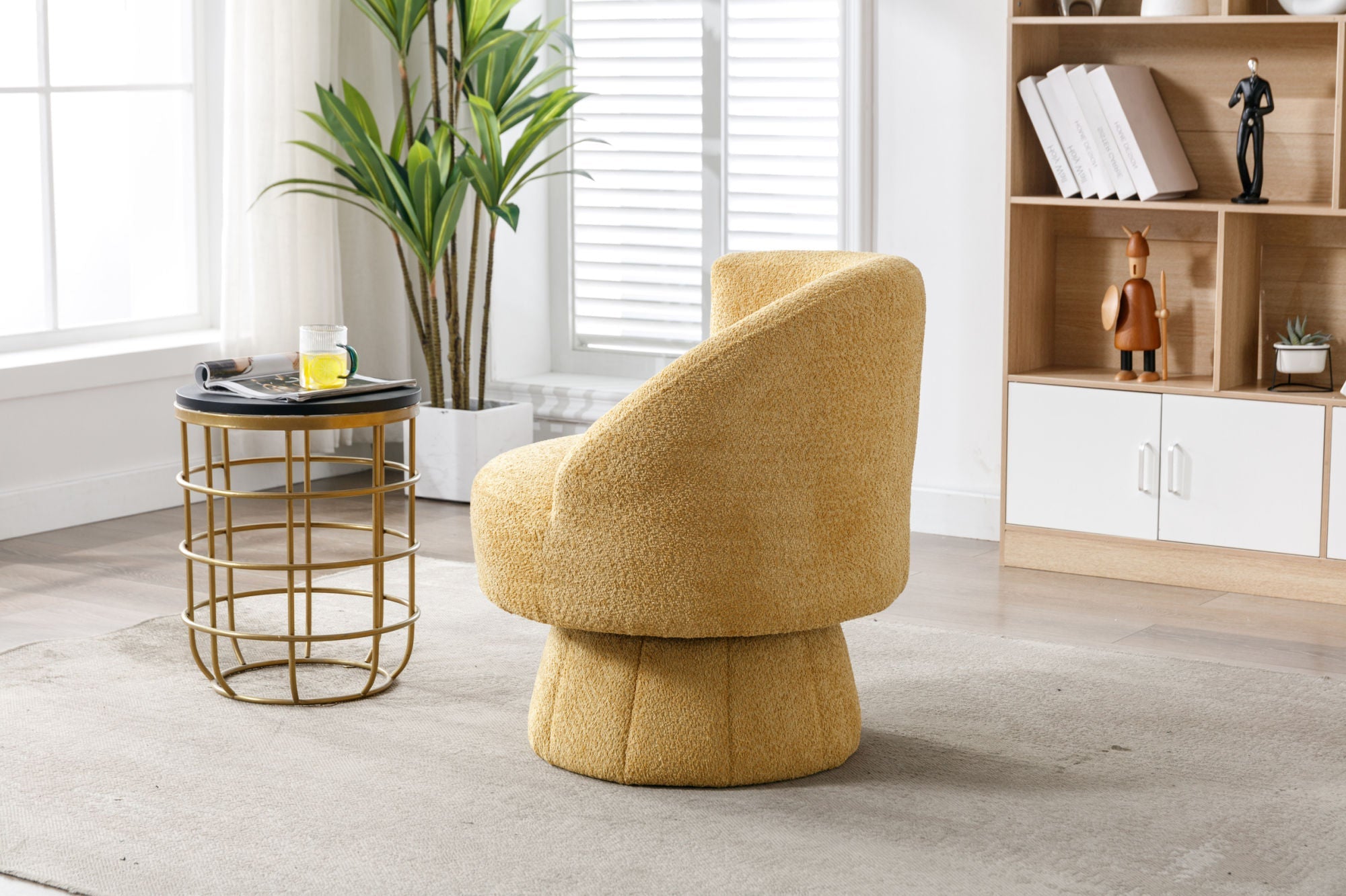 360 Degree Swivel Cuddle Barrel Accent Chairs-4