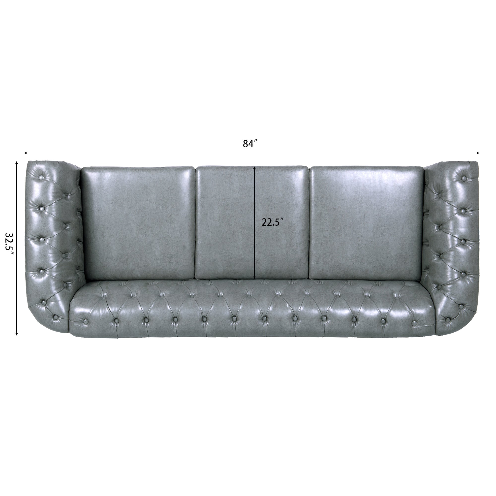 Rolled Arm Chesterfield 3 Seater Sofa-15