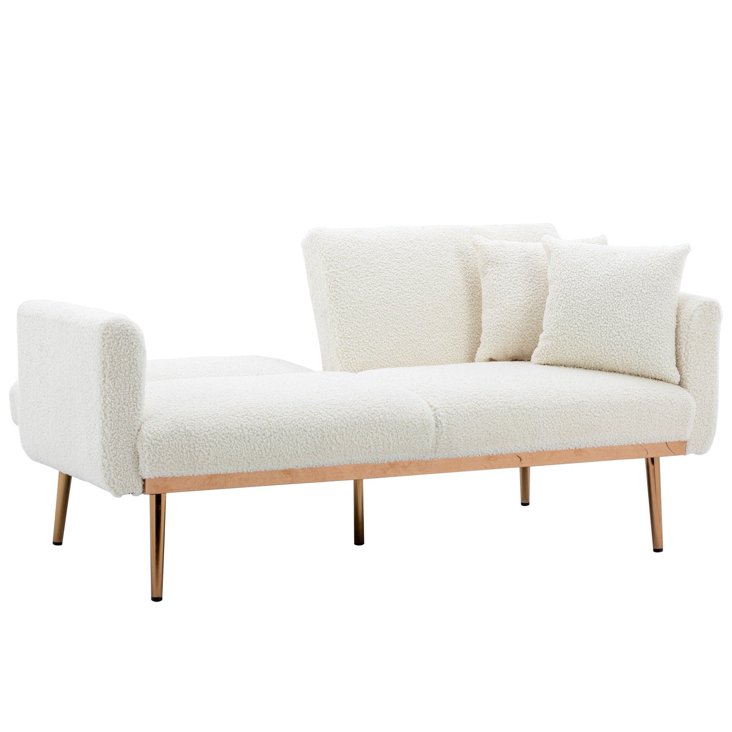 Velvet Accent loveseat sofa with metal feet-3