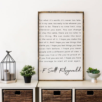 F. Scott Fitzgerald Wood Sign-2