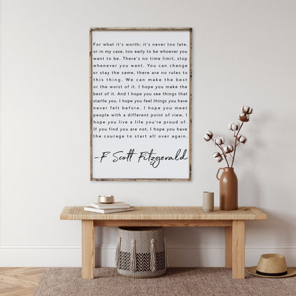 F. Scott Fitzgerald Wood Sign-4