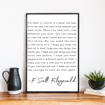 F. Scott Fitzgerald Wood Sign-16