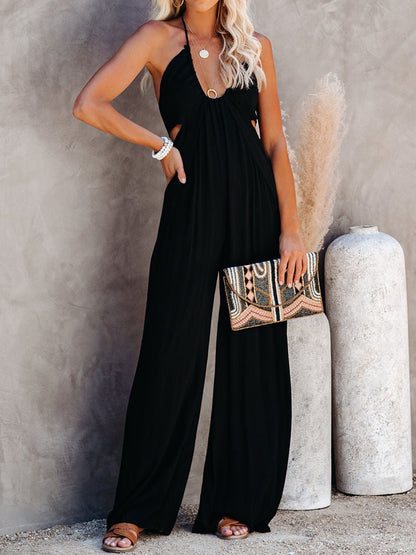 Halter Neck Wide Leg Jumpsuit