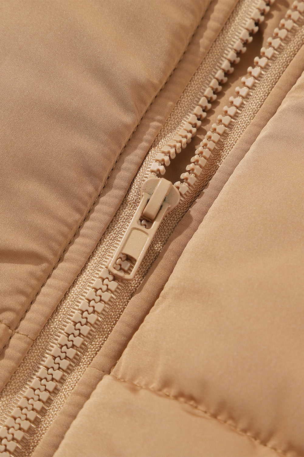 Pocketed Zip Up Vest Coat