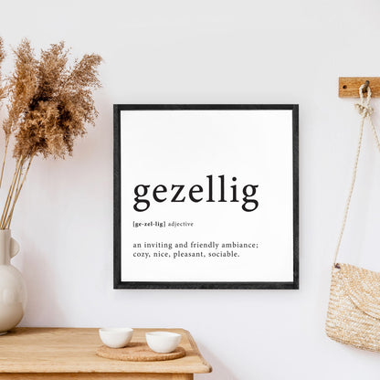 B01 Dutch Gezellig Definition Wood Sign-1