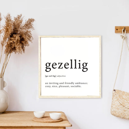 B01 Dutch Gezellig Definition Wood Sign-3